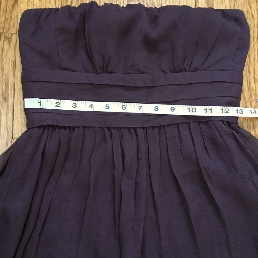 J. Crew juliet strapless chiffon 100% silk bridal prom mini dress